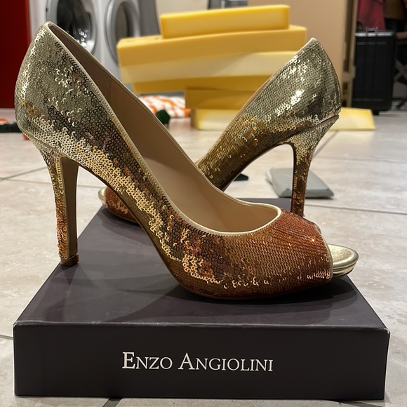 Enzo Angiolini Shoes Enzo Angiolini Sparkle Yellow Heel Poshmark